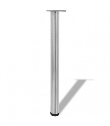4 Height Adjustable Table Legs Brushed Nickel 710 mm
