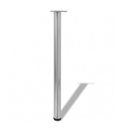 4 Height Adjustable Table Legs Brushed Nickel 870 mm