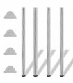 4 Height Adjustable Table Legs Chrome 1100 mm