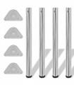 4 Height Adjustable Table Legs Chrome 710 mm