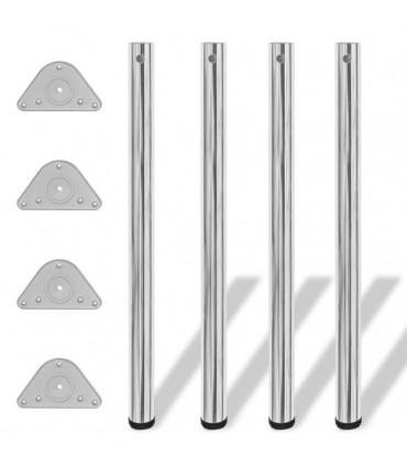 4 Height Adjustable Table Legs Chrome 870 mm