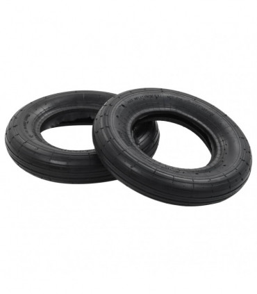 4 Piece Wheelbarrow Tire and Inner Tube Set 3.50-8 4PR Rubber