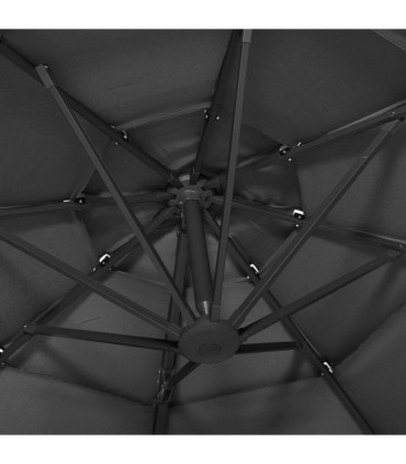 4-Tier Parasol with Aluminium Pole Anthracite 3x3 m
