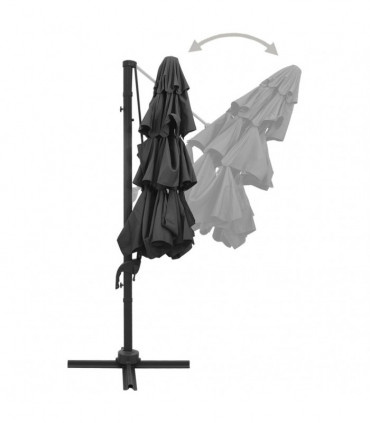 4-Tier Parasol with Aluminium Pole Anthracite 3x3 m