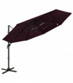 4-Tier Parasol with Aluminium Pole Bordeaux Red 3x3 m