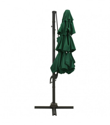 4-Tier Parasol with Aluminium Pole Green 3x3 m