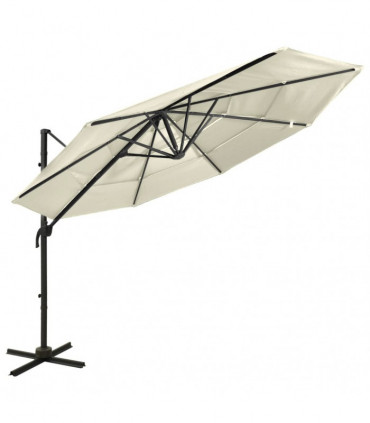 4-Tier Parasol with Aluminium Pole Sand 3x3 m