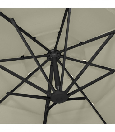 4-Tier Parasol with Aluminium Pole Sand 3x3 m