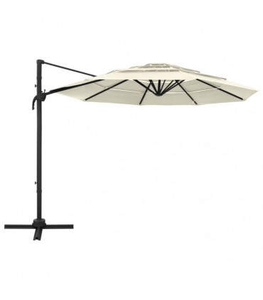 4-Tier Parasol with Aluminium Pole Sand 3x3 m