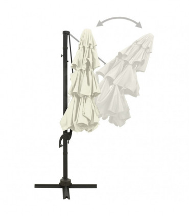 4-Tier Parasol with Aluminium Pole Sand 3x3 m
