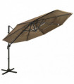 4-Tier Parasol with Aluminium Pole Taupe 3x3 m