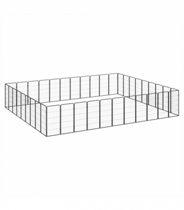 40-Panel Dog Playpen Black 50x100 cm Powder-coated Steel