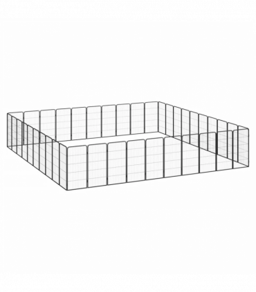40-Panel Dog Playpen Black 50x100 cm Powder-coated Steel