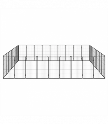 40-Panel Dog Playpen Black 50x100 cm Powder-coated Steel