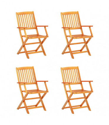 5 Piece Folding Outdoor Dining Set Solid Acacia Wood