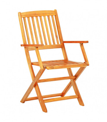 5 Piece Folding Outdoor Dining Set Solid Acacia Wood