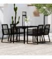 5 Piece Garden Dining Set Black