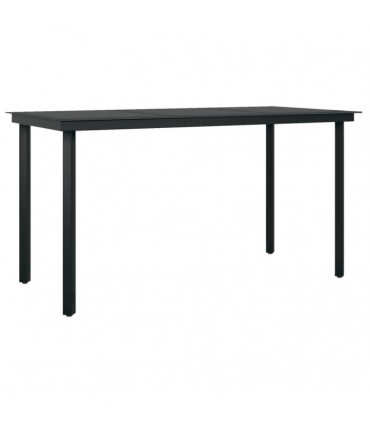 5 Piece Garden Dining Set Black