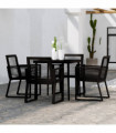 5 Piece Garden Dining Set Black