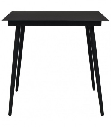 5 Piece Outdoor Dining Set PVC Rattan Black