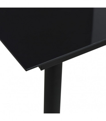 5 Piece Outdoor Dining Set PVC Rattan Black