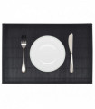 6 Bamboo Placemats 30 x 45 cm Black