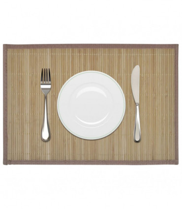 6 Bamboo Placemats 30 x 45 cm Brown