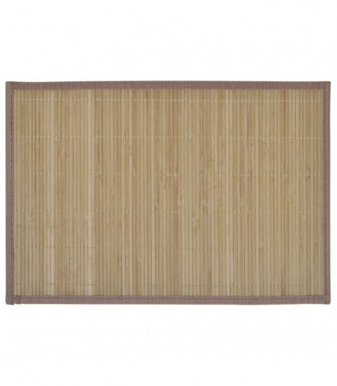 6 Bamboo Placemats 30 x 45 cm Brown