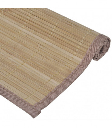 6 Bamboo Placemats 30 x 45 cm Brown