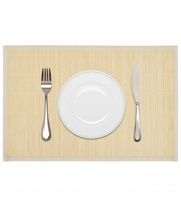 6 Bamboo Placemats 30 x 45 cm Natural