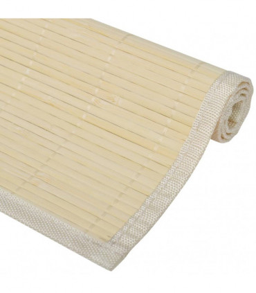 6 Bamboo Placemats 30 x 45 cm Natural