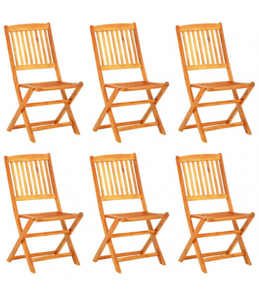 7 Piece Folding Garden Dining Set Solid Acacia Wood