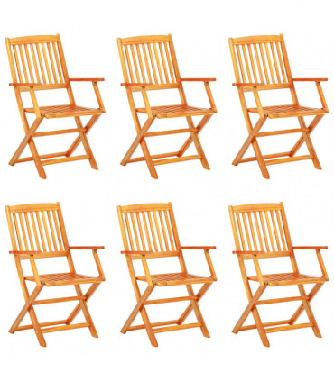 7 Piece Folding Outdoor Dining Set Solid Acacia Wood