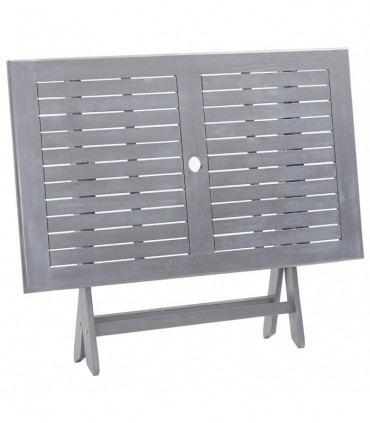 7 Piece Garden Dining Set Solid Acacia Wood Grey