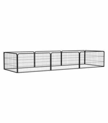 8-Panel Dog Playpen Black 100x50 cm Powder-coated Steel