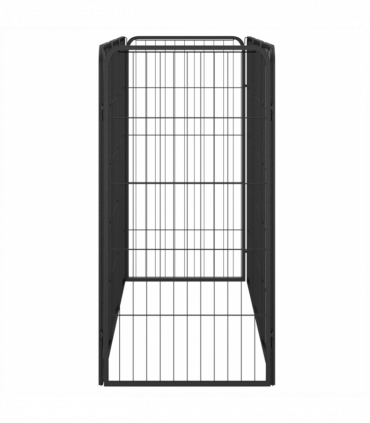 8-Panel Dog Playpen Black 50x100 cm Powder-coated Steel