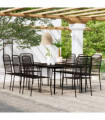 9 Piece Garden Dining Set Black