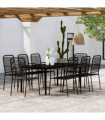 9 Piece Garden Dining Set Black