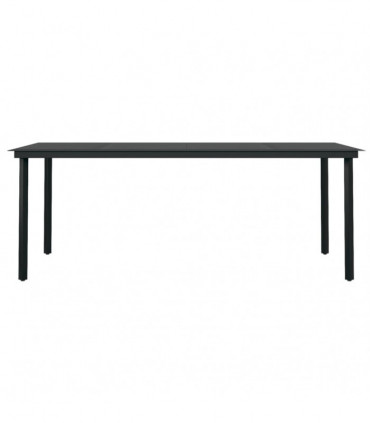 9 Piece Garden Dining Set Black