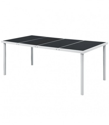 9 Piece Outdoor Dining Set Steel Black