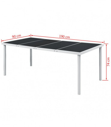 9 Piece Outdoor Dining Set Steel Black