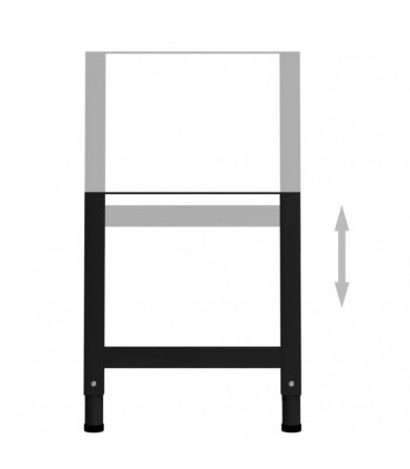 Adjustable Work Bench Frames 2 pcs Metal 55x(69-95.5) cm Black