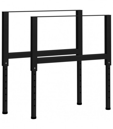 Adjustable Work Bench Frames 2 pcs Metal 85x(69-95.5) cm Black