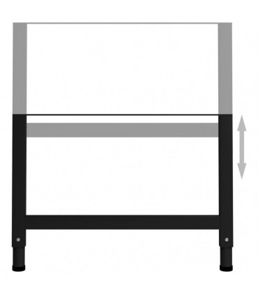 Adjustable Work Bench Frames 2 pcs Metal 85x(69-95.5) cm Black