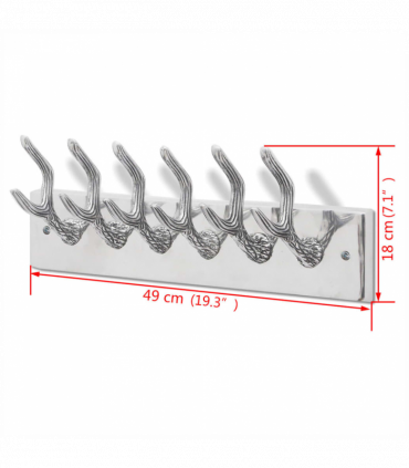 Aluminium Wardrobe Hook Coat Rack Hat/Tie Hanger Silver