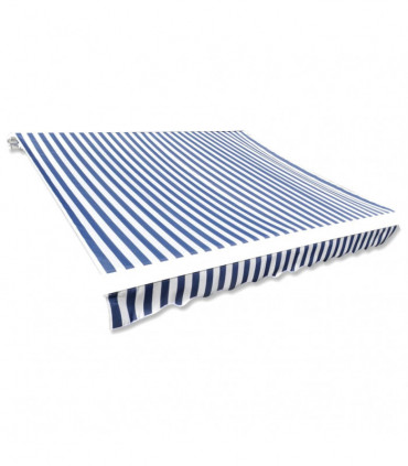 Awning Top Sunshade Canvas Blue & White 350x250 cm