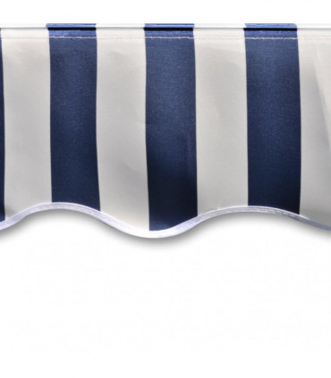 Awning Top Sunshade Canvas Blue & White 350x250 cm
