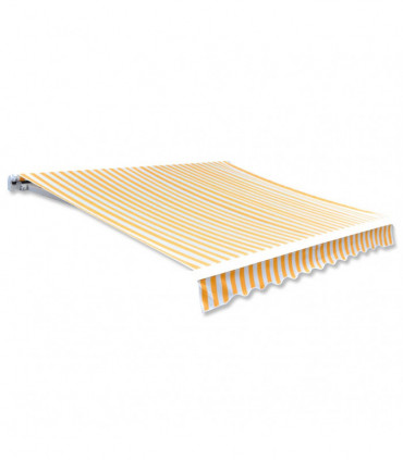 Awning Top Sunshade Canvas Orange & White 450x300 cm