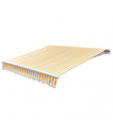 Awning Top Sunshade Canvas Orange & White 450x300 cm