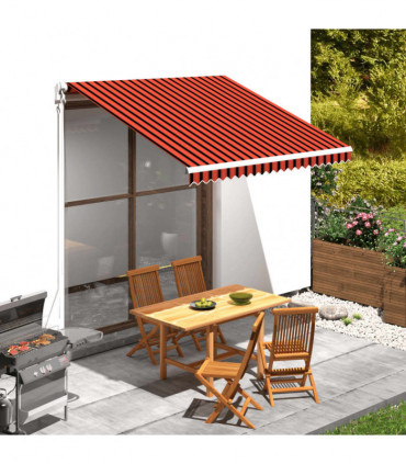 vidaXL Awning Top Sunshade Canvas Orange and Brown 300x250 cm